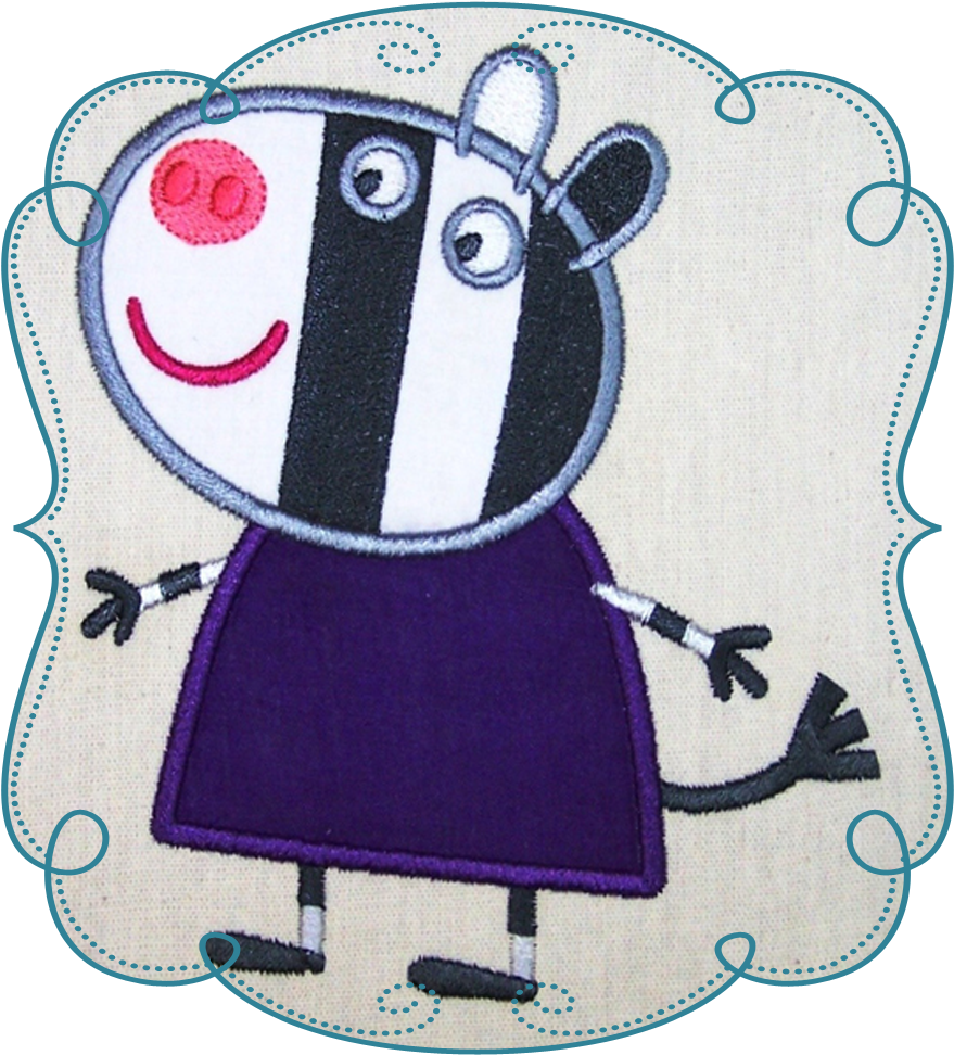 Zeb Zebra - Peppa Zebra (1000x1000), Png Download