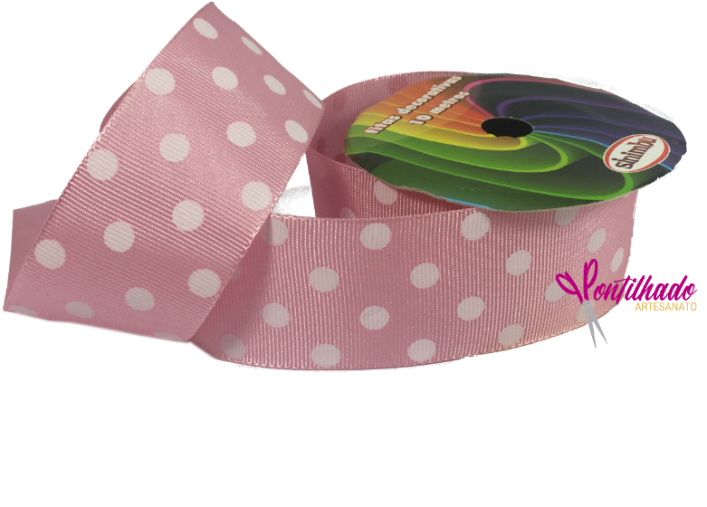 Fita De Gorgurão Poá Rosa E Branco N°9 38mm Minnie - Polka Dot (800x800), Png Download