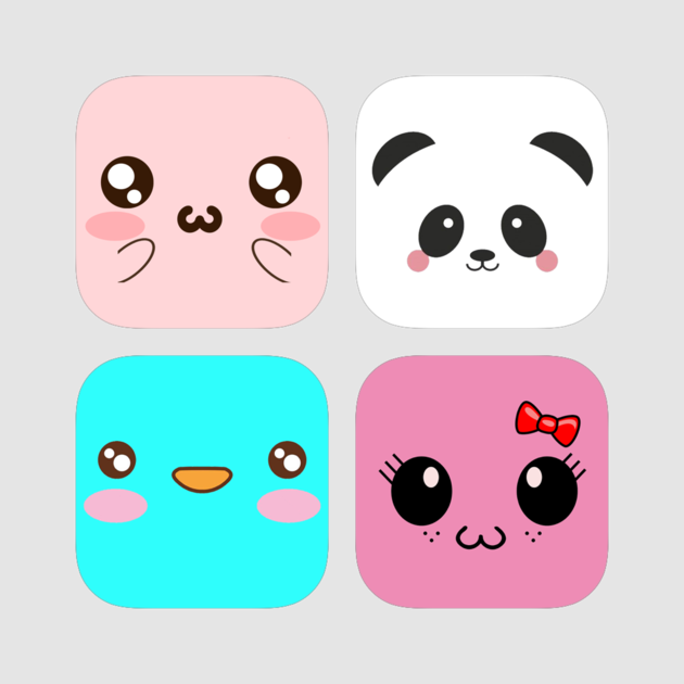 Cute Kawaii Stickers Bundle 4 - Cartoon (630x630), Png Download