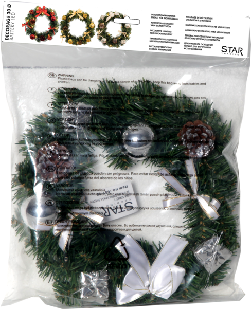 Wreath Decorage - Christmas Ornament (600x600), Png Download