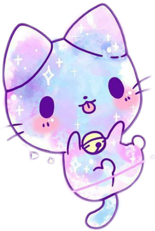 Moeko On Scratch - Cute Anime Galaxy Cat (497x741), Png Download