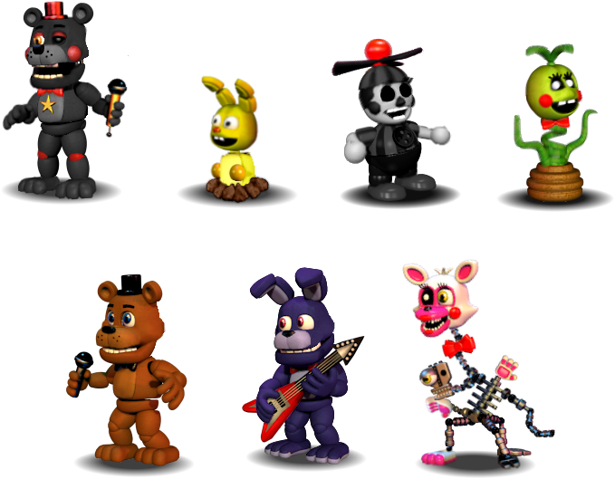 Five Nights At Freddy's - Fnaf World Fnaf 1 Characters (770x598), Png Download