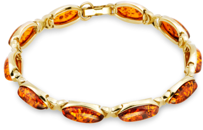 14 Carat Gold Bracelet With Amber, - Bracelet (580x580), Png Download