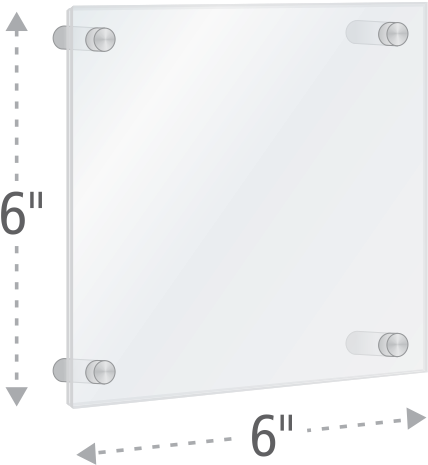 Standoff Wall Mount Acrylic Stand Off Wall Sign Frame, - White Acrylic Sign With Standoffs (800x800), Png Download