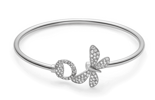 Gucci Flora 18kt White Gold Bracelet Gucci Yba391010001 - Butterfly Thick Chain Bracelet White Gold (700x700), Png Download