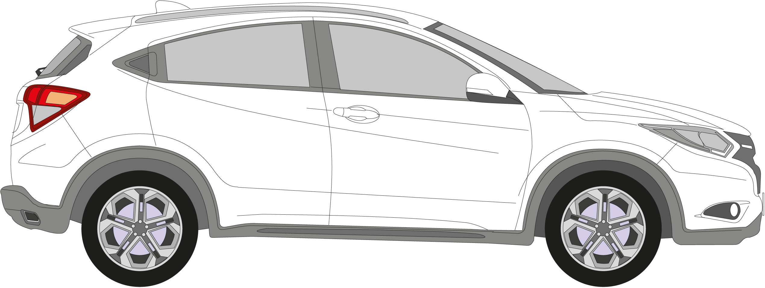 Detailed Information About Bike Carriers And Their - Honda Hr-v (2538x958), Png Download
