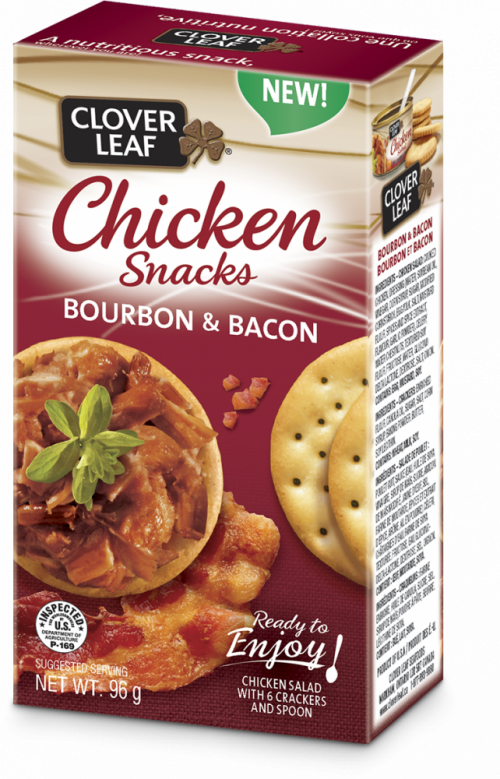 Clover Leaf's Chicken Snacks Bourbon & Bacon - Clover Leaf Tuna Snacks (500x779), Png Download