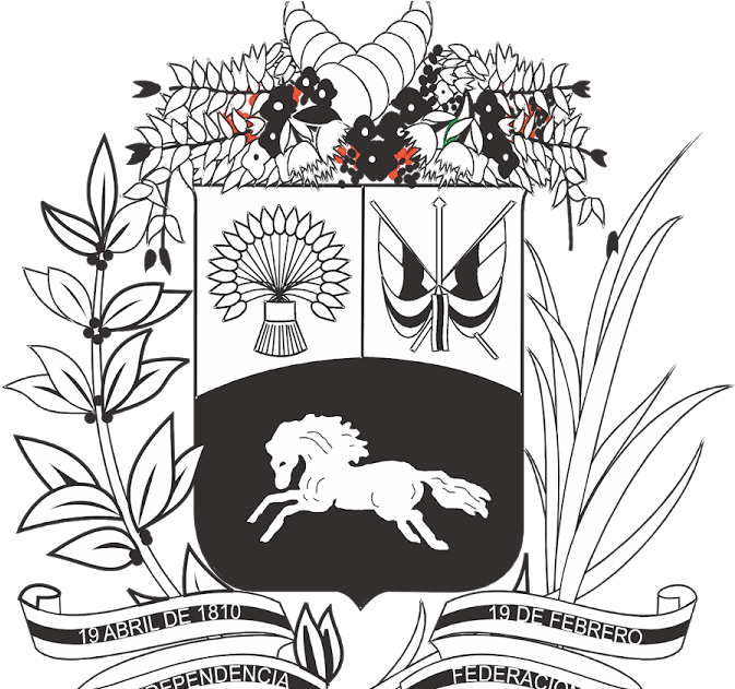 Logo Escudo De Venezuela Black And White Vector Cdr - Escudo De Venezuela (1200x630), Png Download