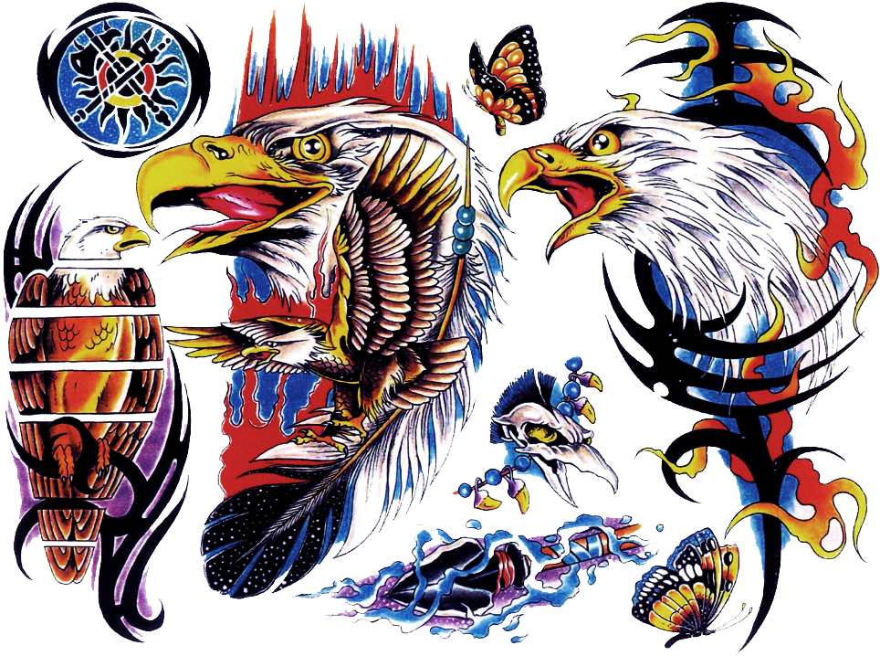 Us Eagle Belly Tattoo Design Photo - Tattoo Transparent Sleeve Color (1024x768), Png Download