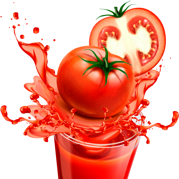 Tomato Juice - Sliced Tomato Design (866x650), Png Download
