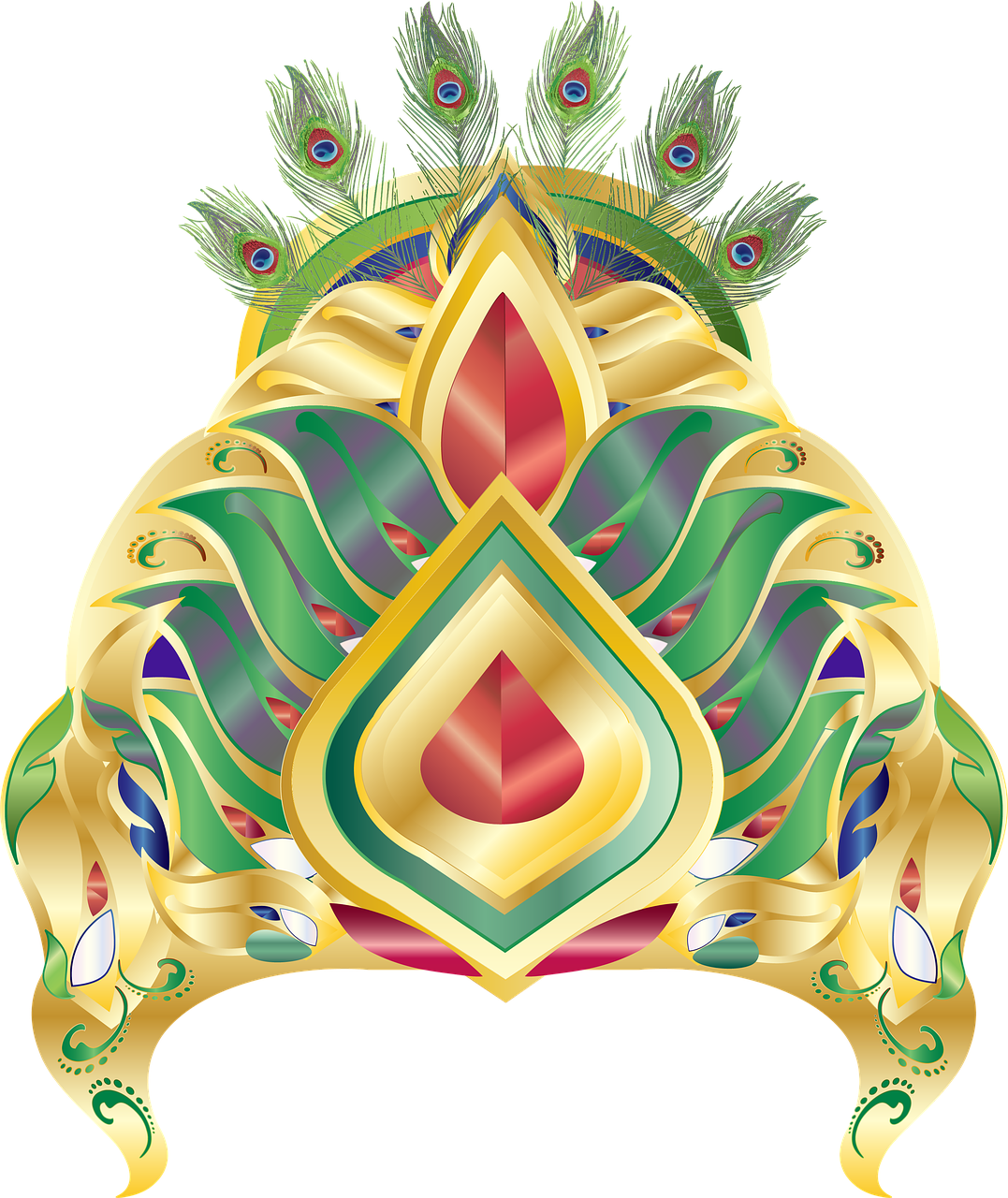 Download From Pixabay - Transparent Krishna Crown Png (1077x1280), Png Download