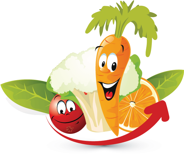 Fruits And Vegetables Animation (734x634), Png Download