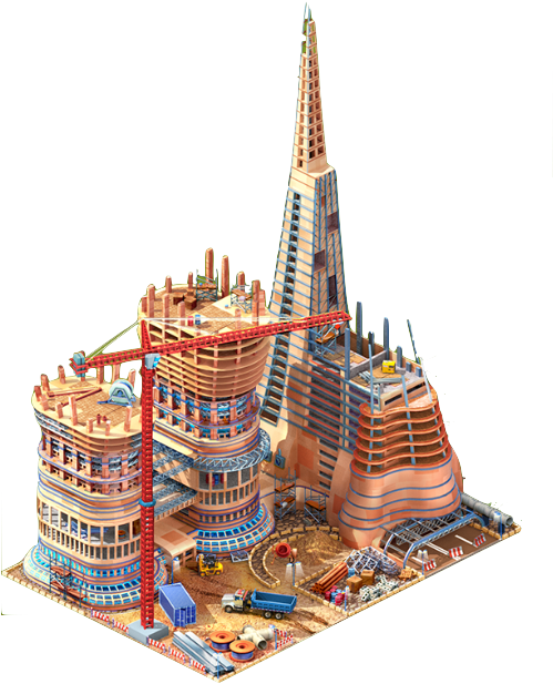 Babylonhotelcomplex Construction - Scale Model (565x652), Png Download