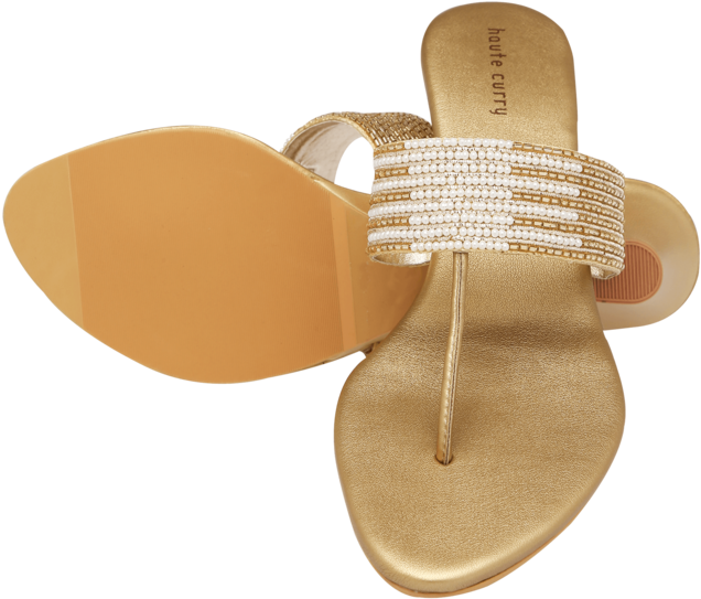 Womens Party Wear Slipon Fancy Heel Chappal - Flip-flops (640x960), Png Download