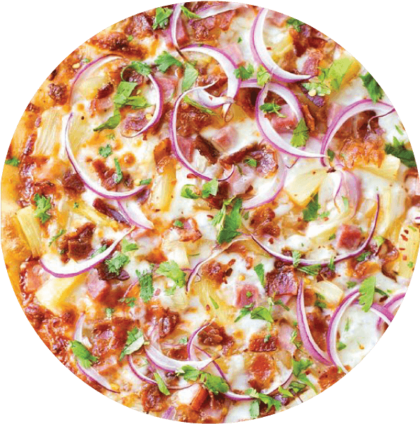 Hawaiian Bbq Pizza - Hawaiian Pizza Toppings (600x600), Png Download