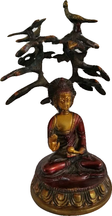 Budha Under Bodhi Tree - Statue (607x1080), Png Download
