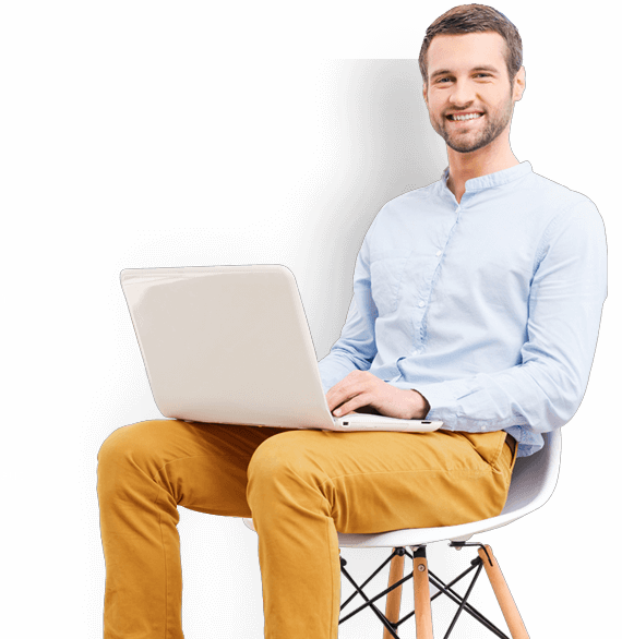 Next - Work With Laptop Png (570x586), Png Download