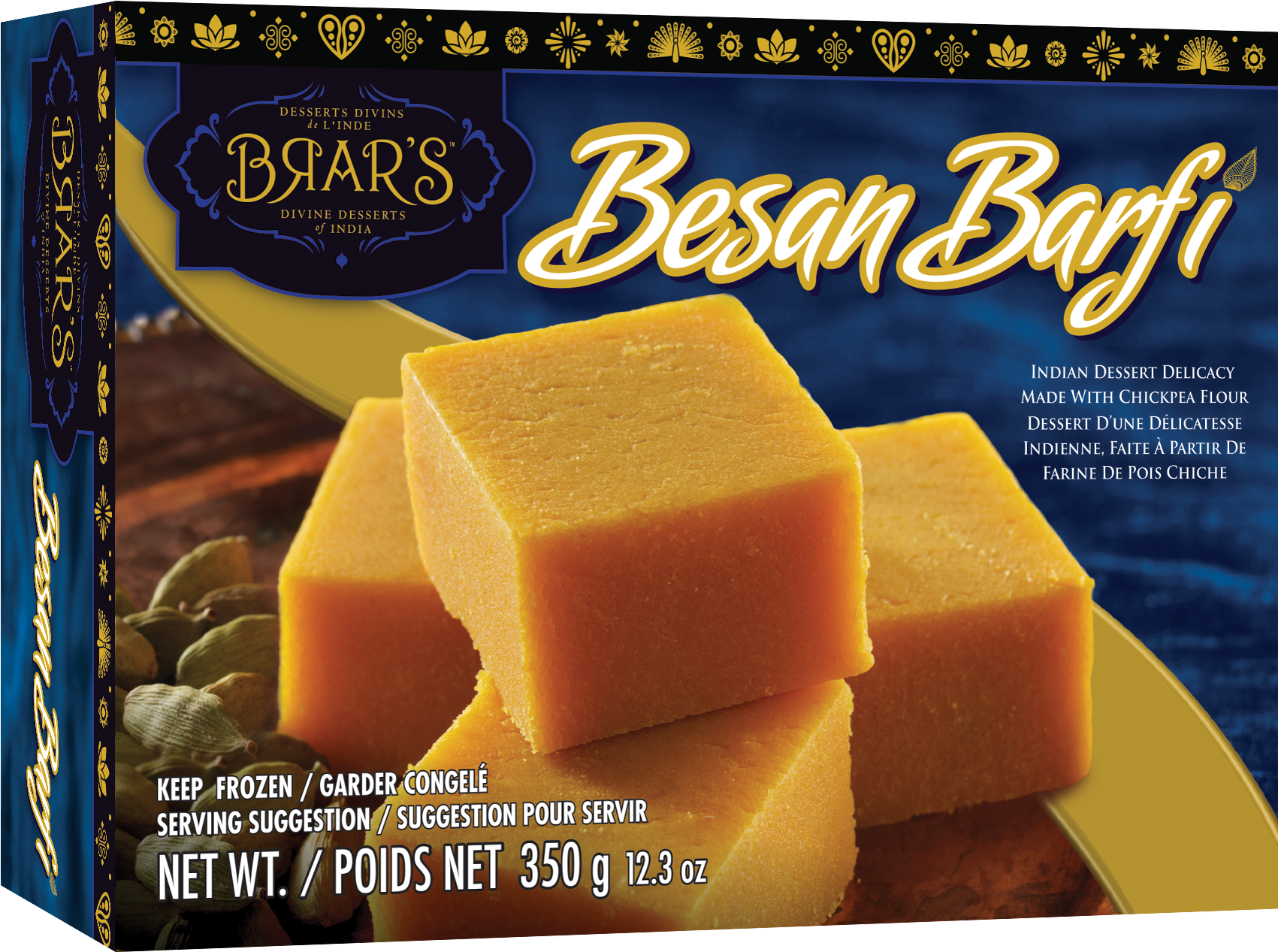 Basan Barfi - Kaju Katli Box Design (1821x1446), Png Download