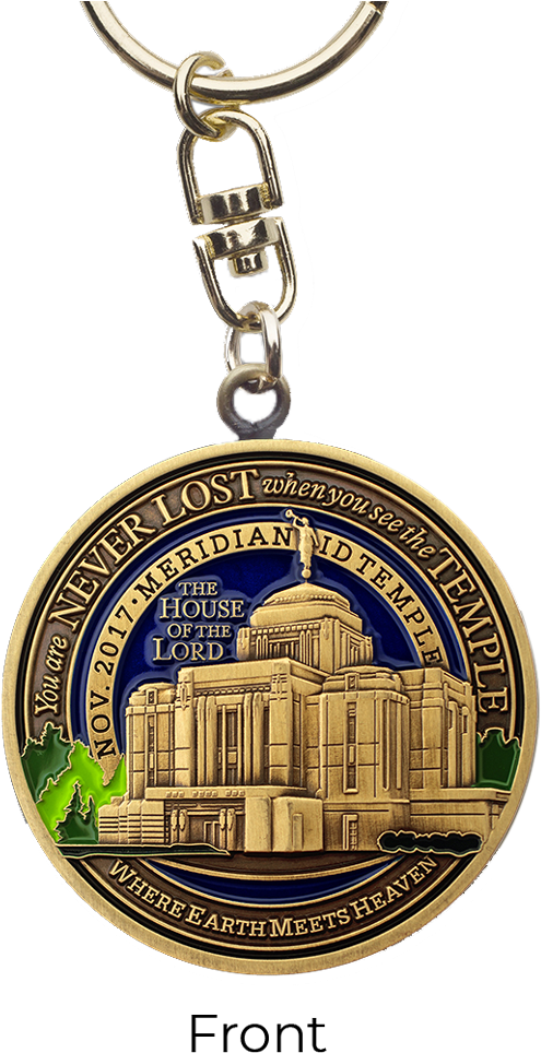 Meridian Idaho Temple Keyring - Keychain (1000x1000), Png Download