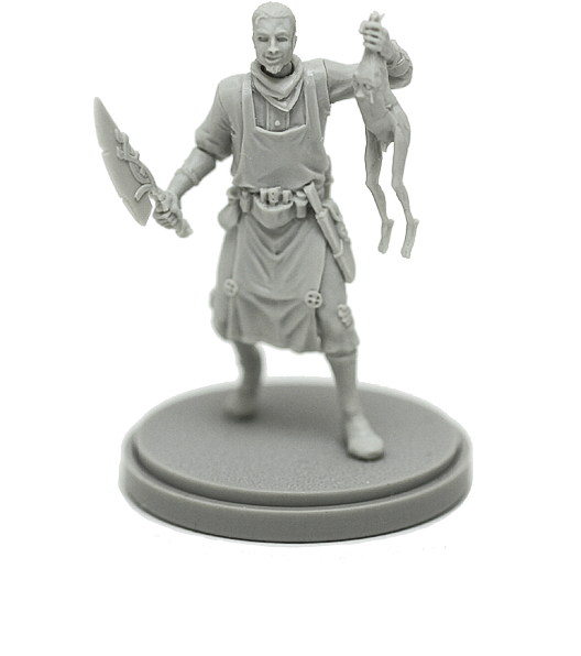 Chef - Male - Kingdom Death Chef Male (530x700), Png Download
