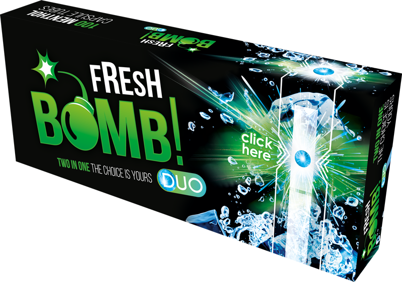 Fresh Bomb Cigarette Tubes With Menthol Ball - Mentolové Dutinky (800x562), Png Download
