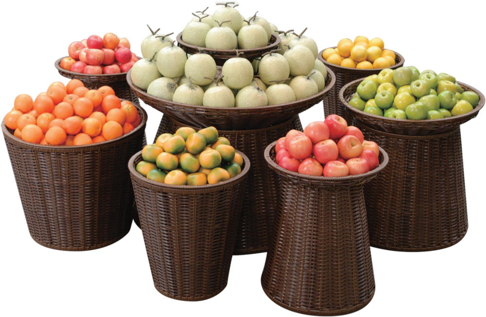 Round Plastic Basket Series - Greengage (1024x674), Png Download