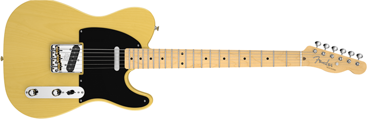 Cropped Electric Overview Telecaster Guitar Mobile - Telecaster American Original 50 (1500x480), Png Download
