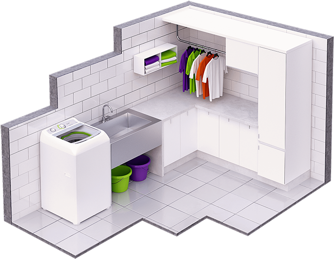 Lavanderia-mobile - Bathroom (715x577), Png Download