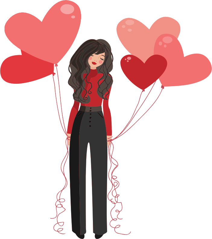 Medium Image - Menina Com Baloes Png (703x793), Png Download