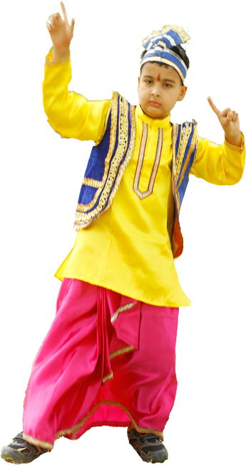 Punjabi-boy - Bhangra Dress For Boy (450x750), Png Download