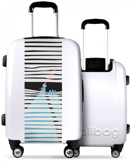 White Suitcase Hidden Hen - Valise Enfant (584x532), Png Download