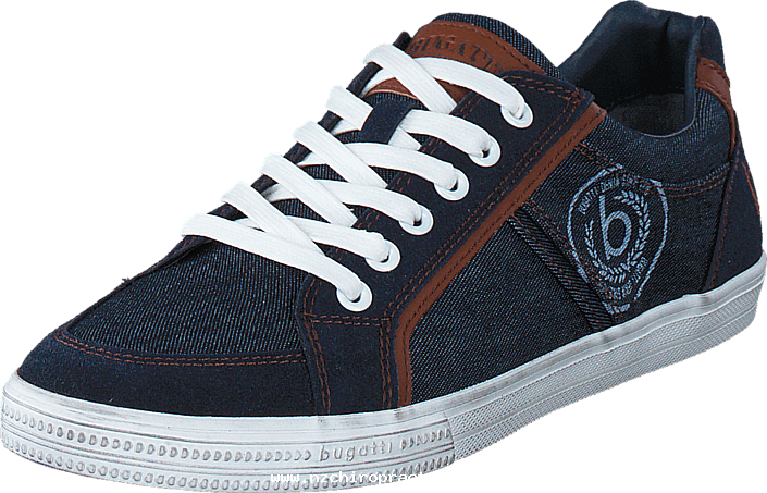 Bugatti 06k4801 Navy 58477-00 Mens Textile Rubber Trainers - Mens Sports Shoes Png (705x453), Png Download
