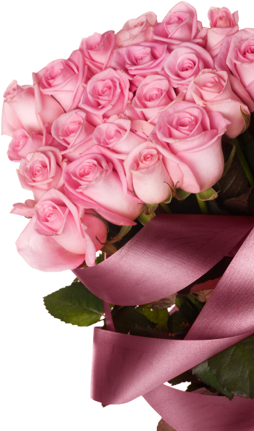 Pink Rose Bouquet - صباح الورد ورضا من رب العالمين (866x650), Png Download