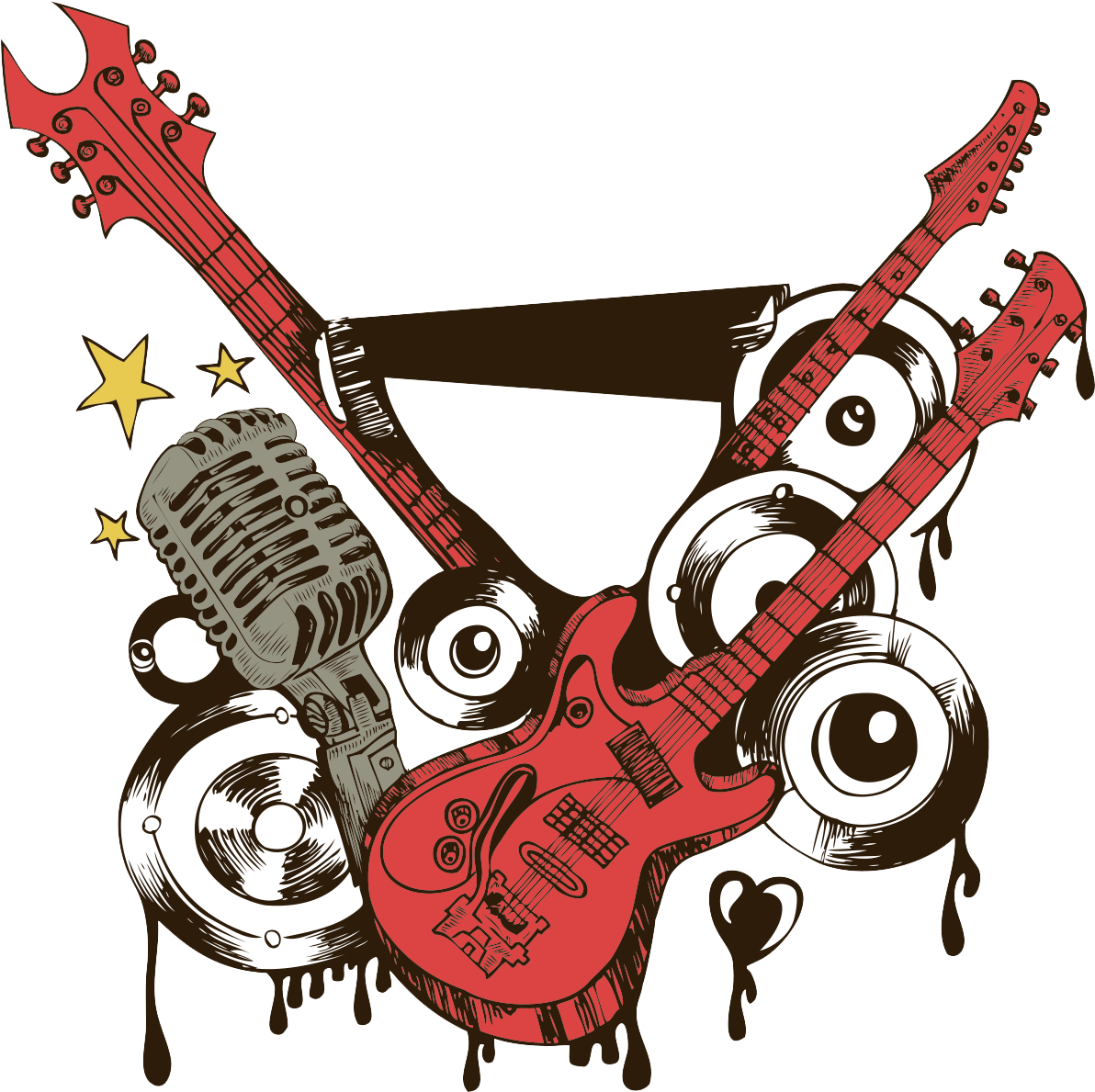 Instruments1 - Free T Shirt Design Music (1240x1754), Png Download