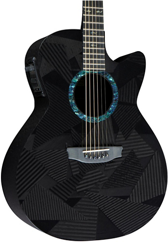 Rainsong Black Ice Series Bi Ws1000n2 Graphite Acoustic - Black And Blue Acoustic Guitar (661x496), Png Download