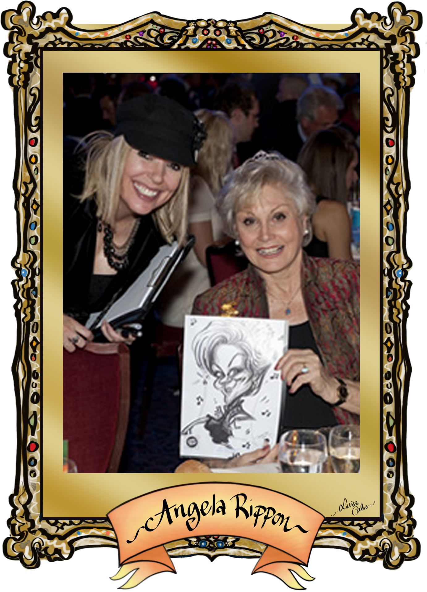 Angela Rippon Caricature By Luisa Calvo - Caricature (1448x2048), Png Download