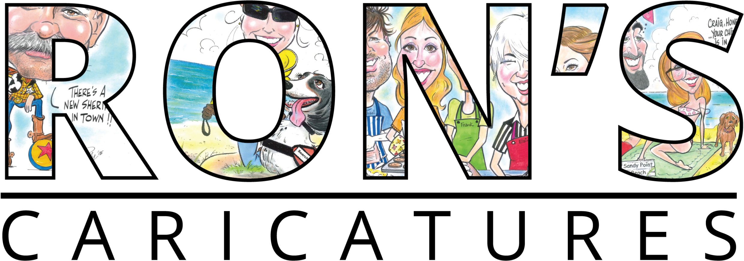 Ron's Caricatures - Circle (2500x952), Png Download