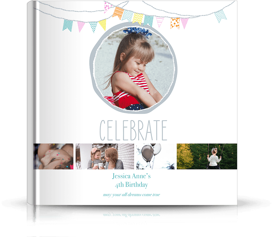 Front Photo Book Cover Designed For Birthday Party, - Birthday Photo Book Cover (950x891), Png Download