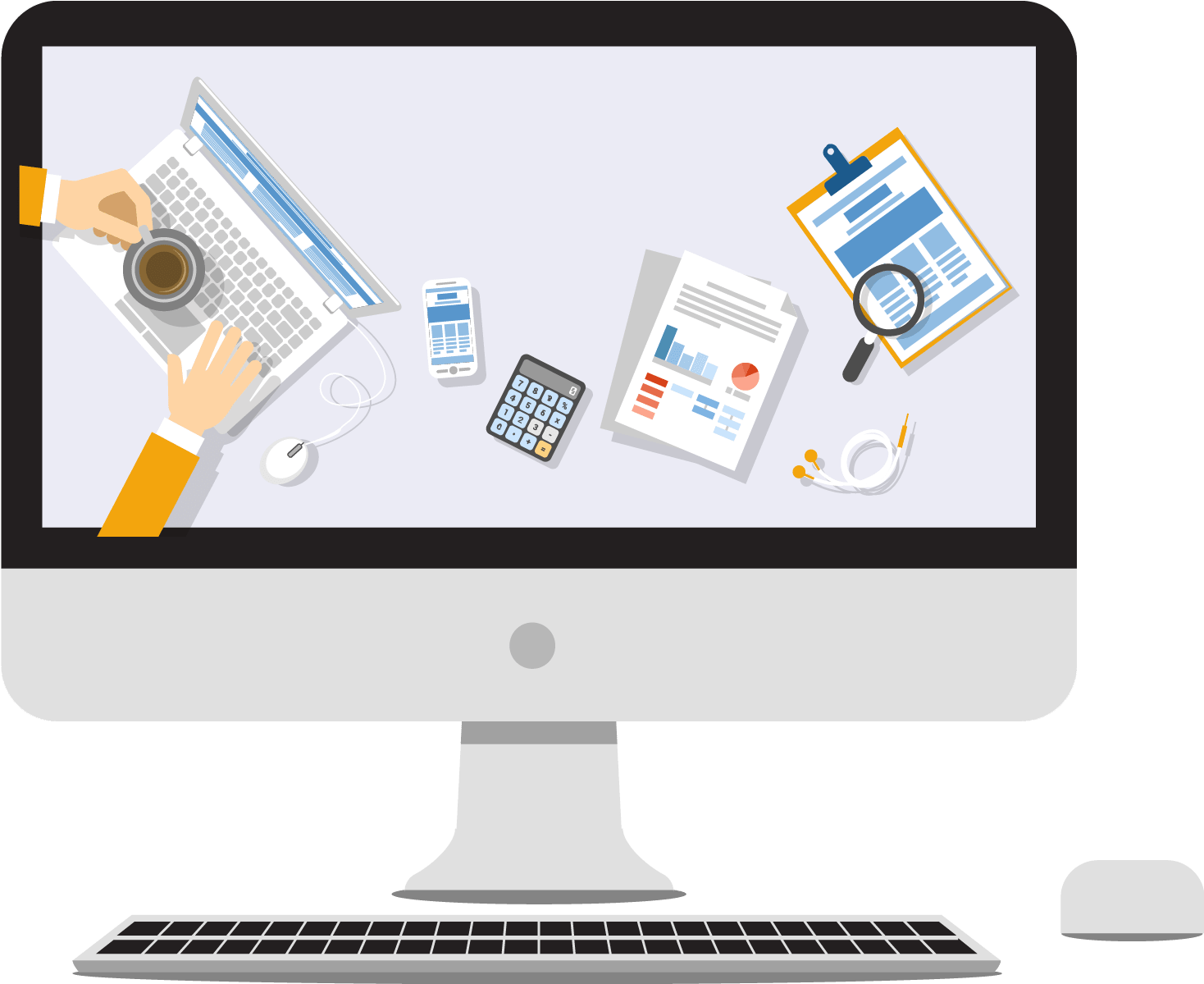 Digital Marketing Desk Digital Marketing Computer - Software (1487x1198), Png Download