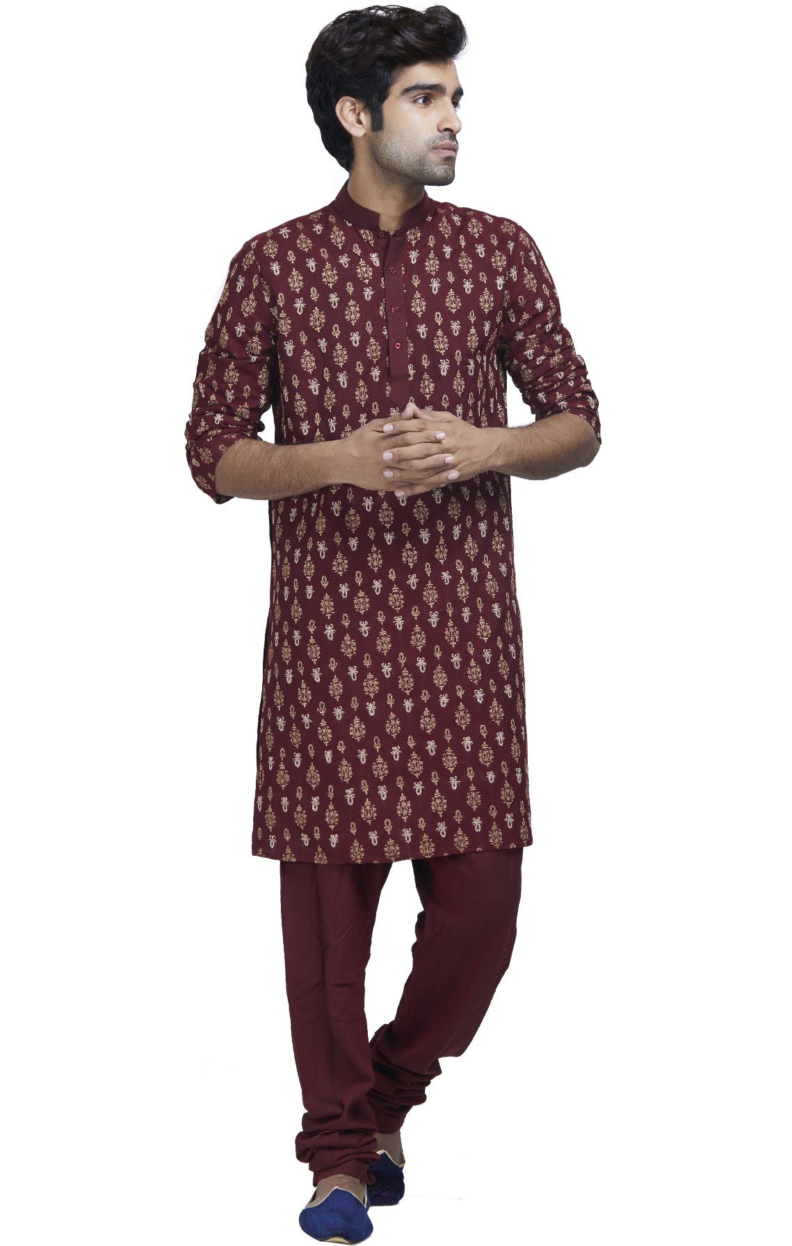 Maroon And Gold Kurta Set By Stylease Exclusive - Polka Dot (1200x1800), Png Download