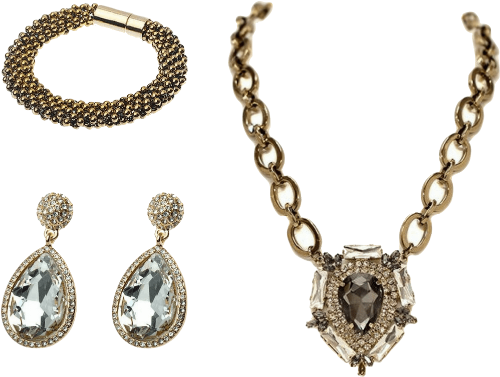 Jeminee Jewellery Gold Statement Gift Set - Necklace (1200x1200), Png Download