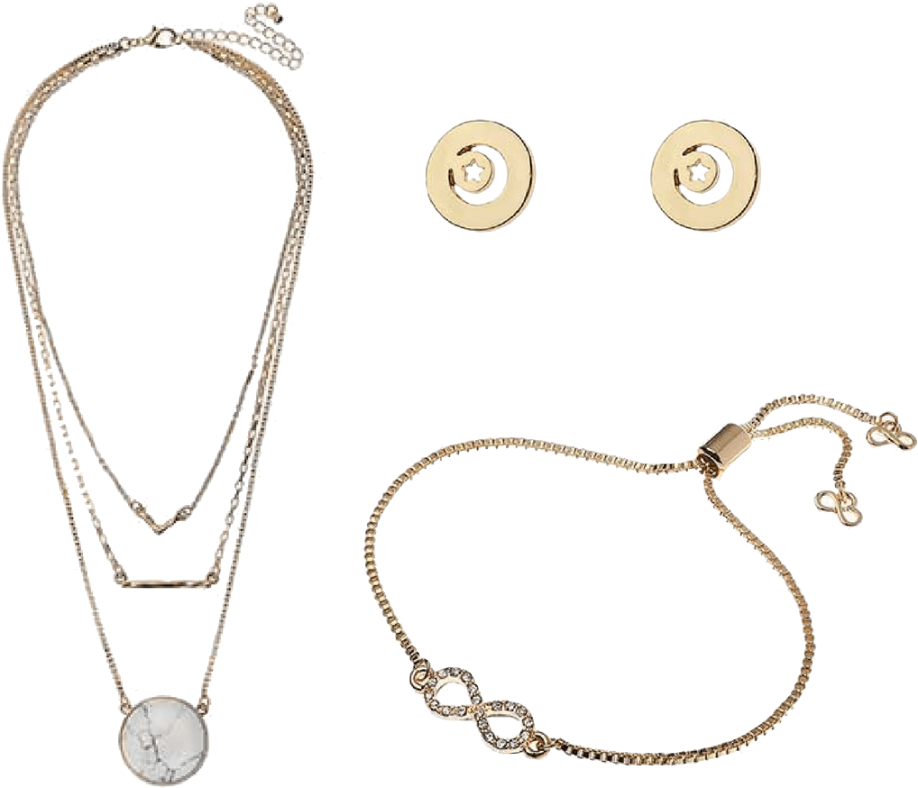 Jeminee Jewellery Simple Gold Gift Set - Chain (1200x1200), Png Download