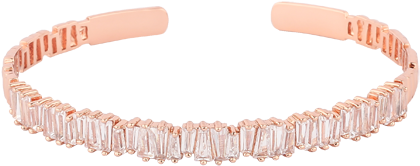 Rose Gold Baguette Crystal Cuff - Bracelet (600x600), Png Download