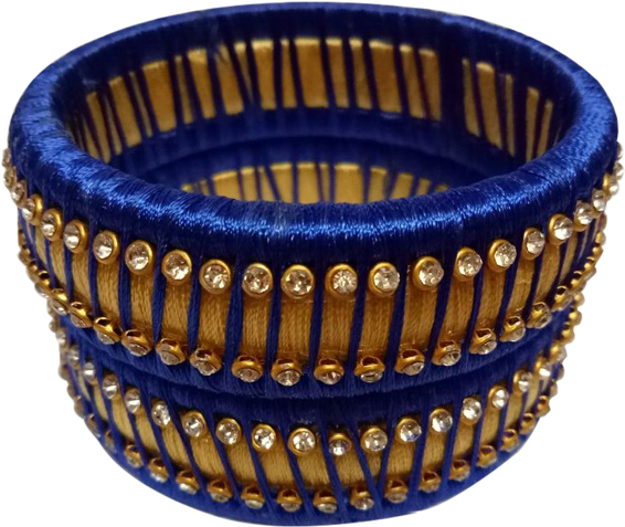 Blue With Stone Kada Bangle Set - Storage Basket (600x600), Png Download