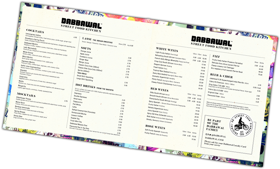 Dabbawal Indian Restaurant Newcastle Drinks Menu2 - Computer Monitor (913x620), Png Download