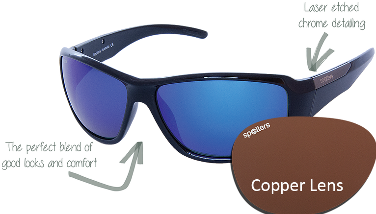 Spotters Sunglasses Vector Gloss Black Frame With Copper - Sunglasses (765x765), Png Download