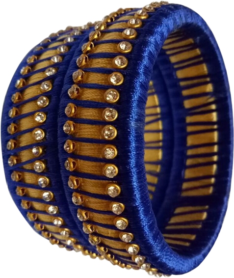 Blue With Stone Kada Bangle Set - Bangle (600x600), Png Download