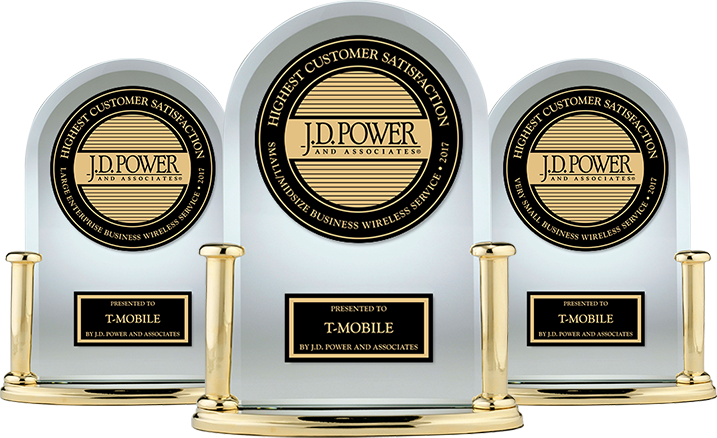 Power Awarded T-mobile “highest In Business Customer - Jd Power Award T Mobile (717x438), Png Download