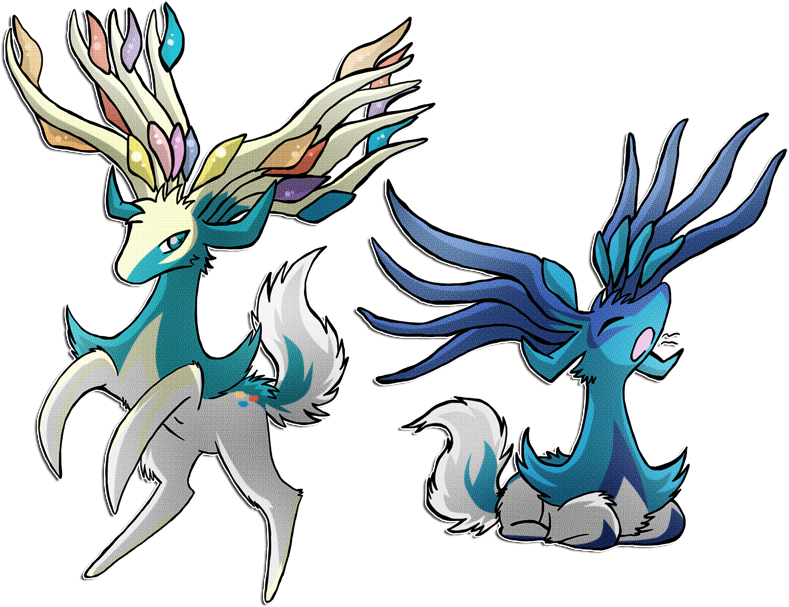 Png - Shiny Xerneas Fanart (800x614), Png Download