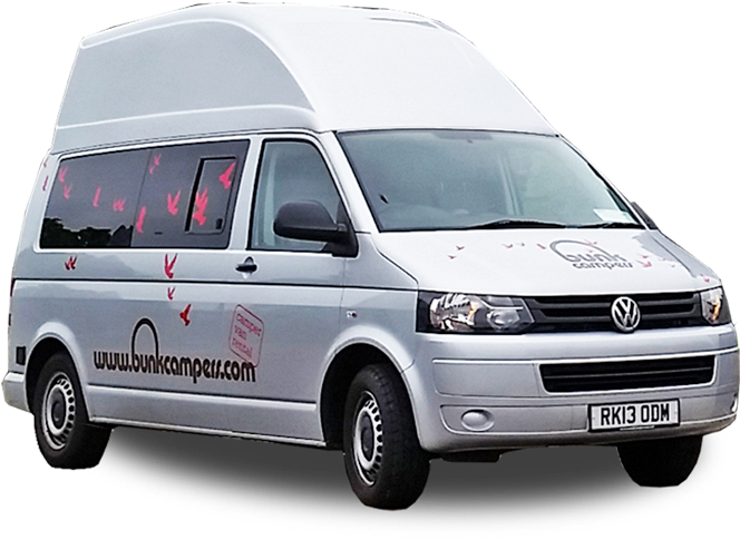 Bunk Campers - Campervan For 4 Person (823x547), Png Download